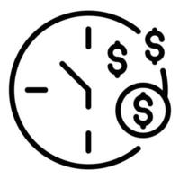 Money clock icon, outline style vector