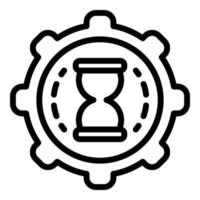 Time track hours icon, outline style vector