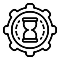 Time track hours icon, outline style vector