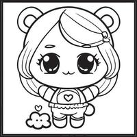 Chibi Coloring Pages vector