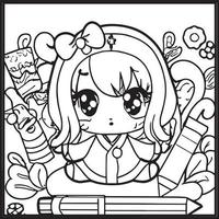 Chibi Coloring Pages vector