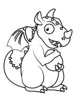 DRAGON COLORING PAGE FOR KIDS vector