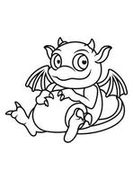 DRAGON COLORING PAGE FOR KIDS vector