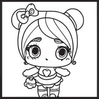 chibi para colorear vector