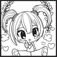 Chibi Coloring Pages vector