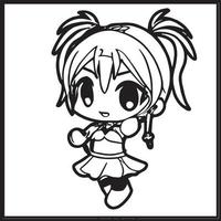 Chibi Coloring Pages vector