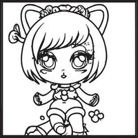 Chibi Coloring Pages vector