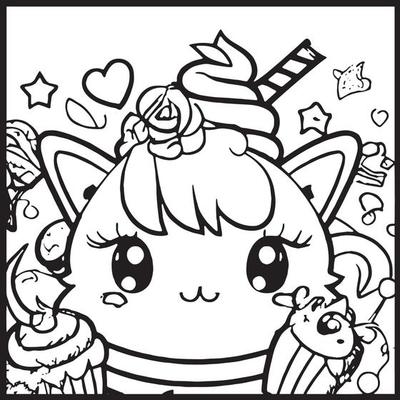 Kawaii Coloring Pages Vector Art, Icons, and Graphics for Free Download