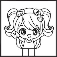 Chibi Coloring Pages vector