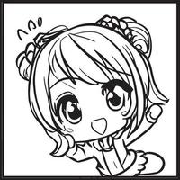 Chibi Coloring Pages vector