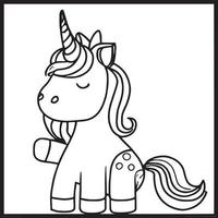 Unicorn Coloring Pages For kids vector