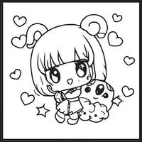 Chibi Coloring Pages vector