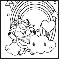 kawaii para colorear para niños vector