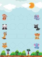 Pencil Control Worksheet For Kids vector