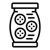 Full pickles jar icon, outline style vector