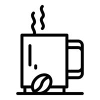 icono de taza de café, estilo de esquema vector