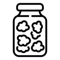 Pickled food jar icon, outline style vector