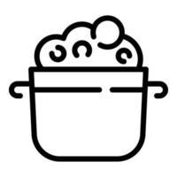 Pot mashed potatoes icon, outline style vector