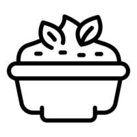 Bowl mashed potatoes icon, outline style vector