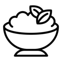 icono de comida de puré de papas, estilo de esquema vector