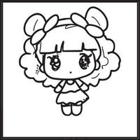 Chibi Coloring Pages vector