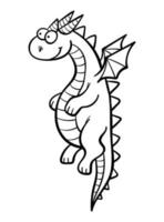 dragón para colorear página para niños vector