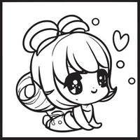 Chibi Coloring Pages vector