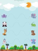 Pencil Control Worksheet For Kids vector