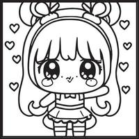 Chibi Coloring Pages vector