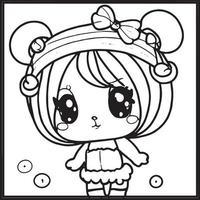 chibi para colorear vector