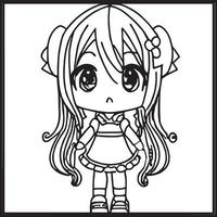 Chibi Coloring Pages vector