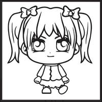 chibi para colorear vector