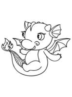 DRAGON COLORING PAGE FOR KIDS vector