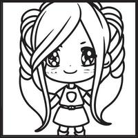 chibi para colorear vector