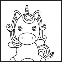 Unicorn Coloring Pages For kids vector