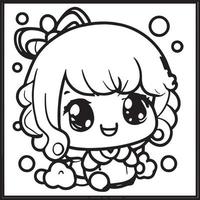 Chibi Coloring Pages vector