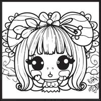 Chibi Coloring Pages vector