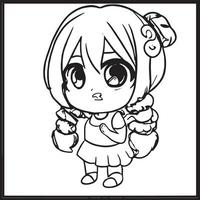 Chibi Coloring Pages vector