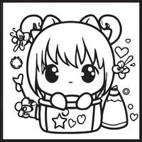 Chibi Coloring Pages vector