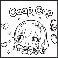 Chibi Coloring Pages vector