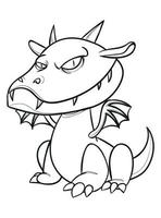 DRAGON COLORING PAGE FOR KIDS vector