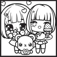 Chibi Coloring Pages vector