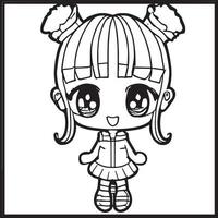 Chibi Coloring Pages vector