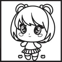 Chibi Coloring Pages vector