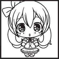 Chibi Coloring Pages vector