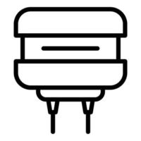 Resistor tool icon, outline style vector