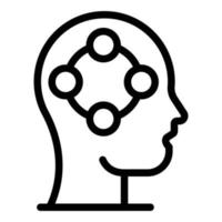 Human brain changes icon, outline style vector