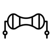 Resistor part icon, outline style vector