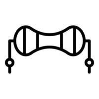 Resistor part icon, outline style vector