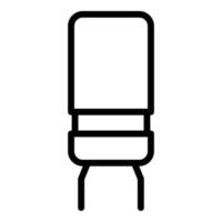 Resistor component icon, outline style vector